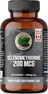 Pure Lab Vitamins | Selenium 200mcg Supplement | 60 Capsules | Thyroid Health Selenomethionine 200mcg | Immune System Booster for Adults and Thyroid Support for Men & Women | Antioxidant Supplement