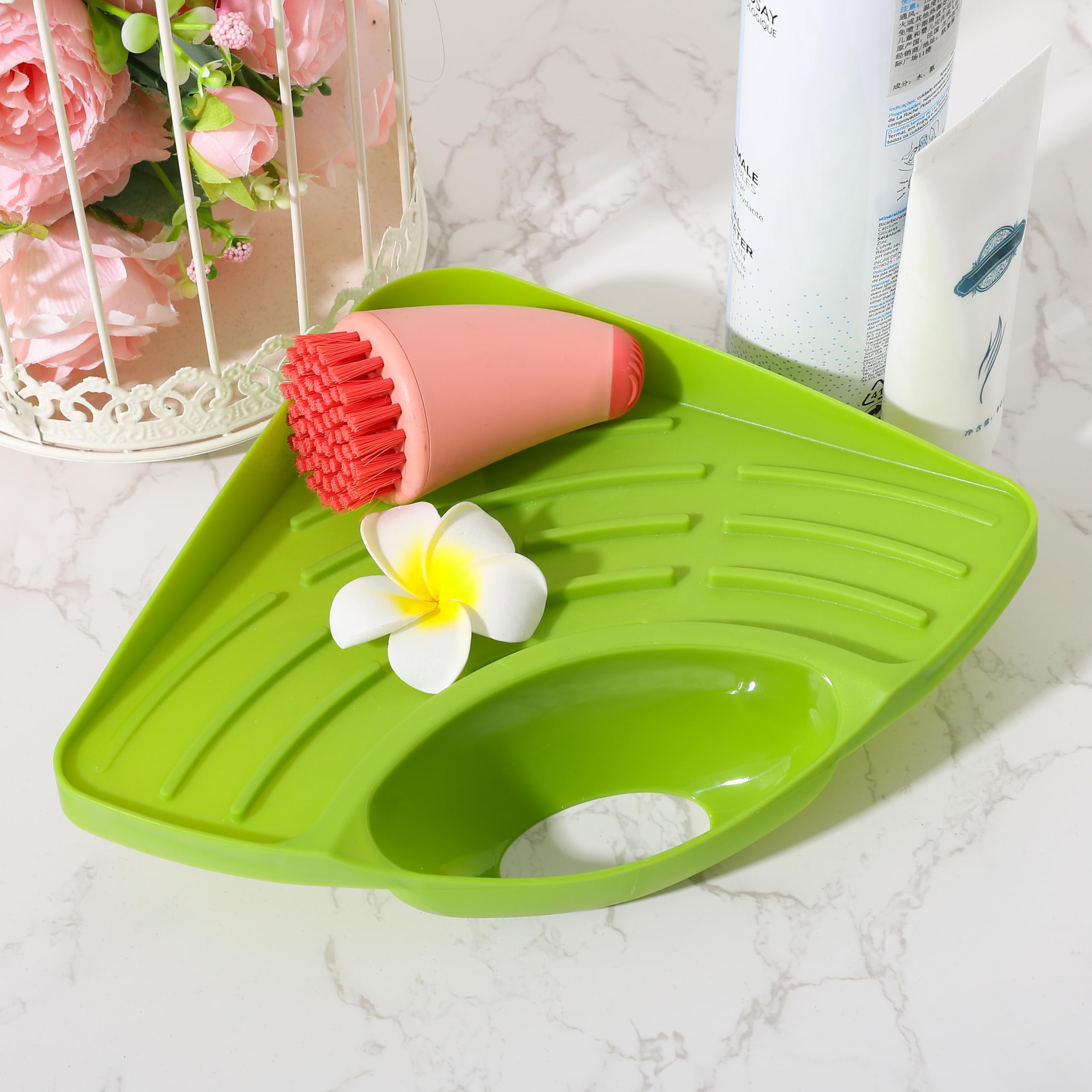 Kuber Industries Kitchen Dish Drainer Basket for Kitchen | Food Strainer Stand for Kitchen| Multipurpose Kitchen Sink Stand | TM15007BR | Green