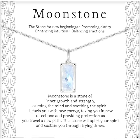 HOPE LOVE SHINE New Beginnings Rainbow Moonstone Sterling Silver Necklace for Women