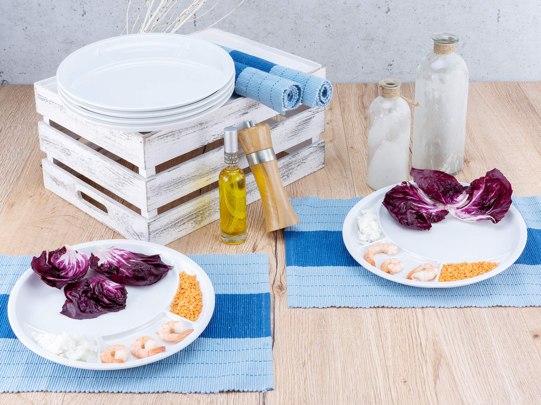 Creatable, 22922, Série Assiettes à fondue et gril UNIVERSAL, set de vaisselle, assiettes à fondue 4 pièces