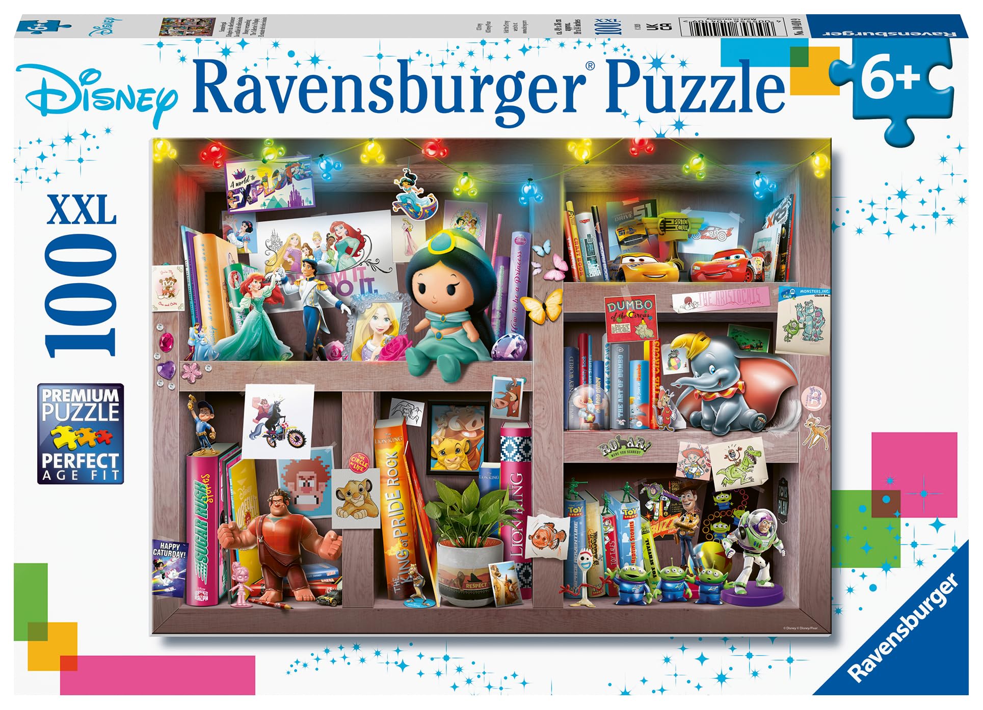 Disney Multicharacter XXL 100 Piece Jigsaw Puzzle for Kids - Every Piece is Unique, Pieces Fit Together Perfectly