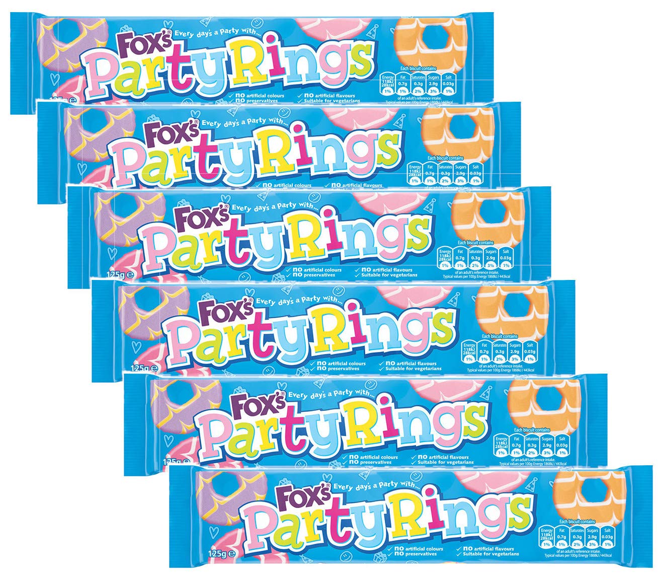 Fox's Party Rings 125g - Pack of 6