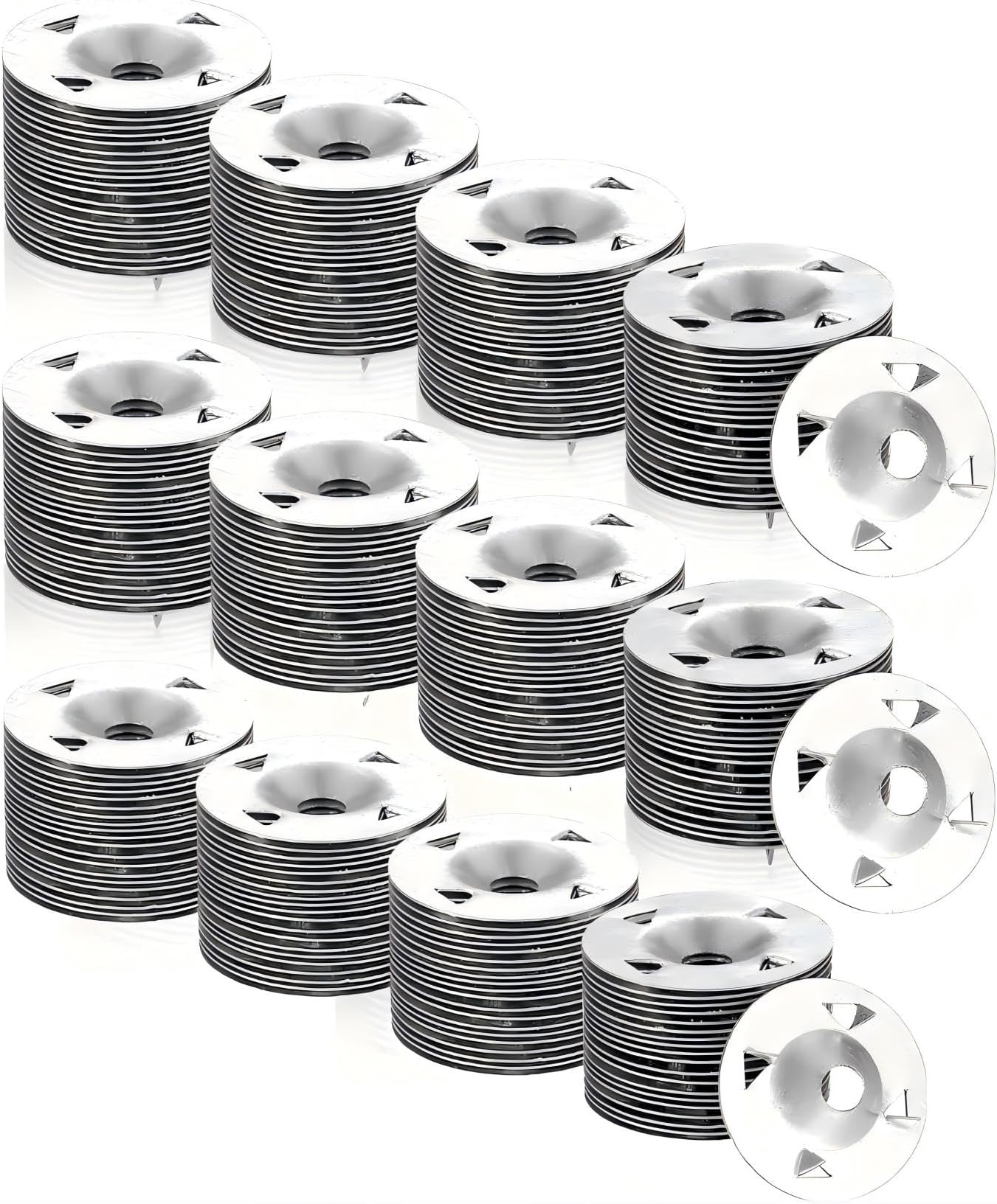 700 Pcs galvanised steel Easy Fix Washers，28mm Insulation Thermoboard Fixed Backer Nail Gaskets Gypsum Boards Claw Washers (700)