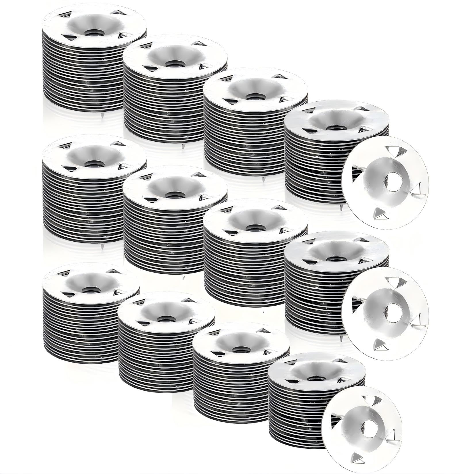 400 Pcs galvanised steel Easy Fix Washers，28mm Insulation Thermoboard Fixed Backer Nail Gaskets Gypsum Boards Claw Washers (400)