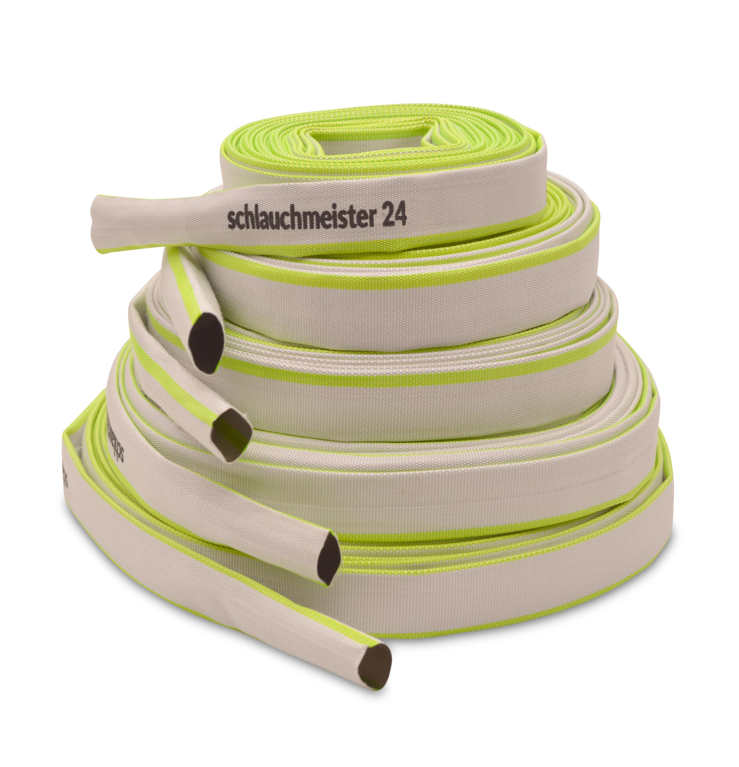 Ø 2" - 52 mm, 50 m - Tuyau plat | Tuyau de chantier | Tuyau industriel | Caoutchouc synthétique, blanc avec vert, 10 bar, -20 °C à +60 °