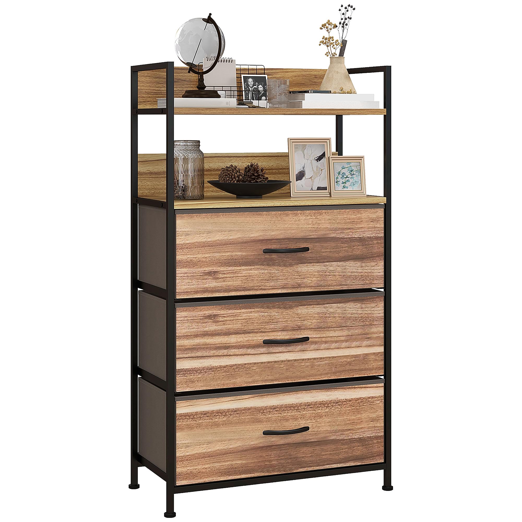 HOMCOM Commode Meuble de Rangement 3 Tiroirs 60x29x101 cm Noir