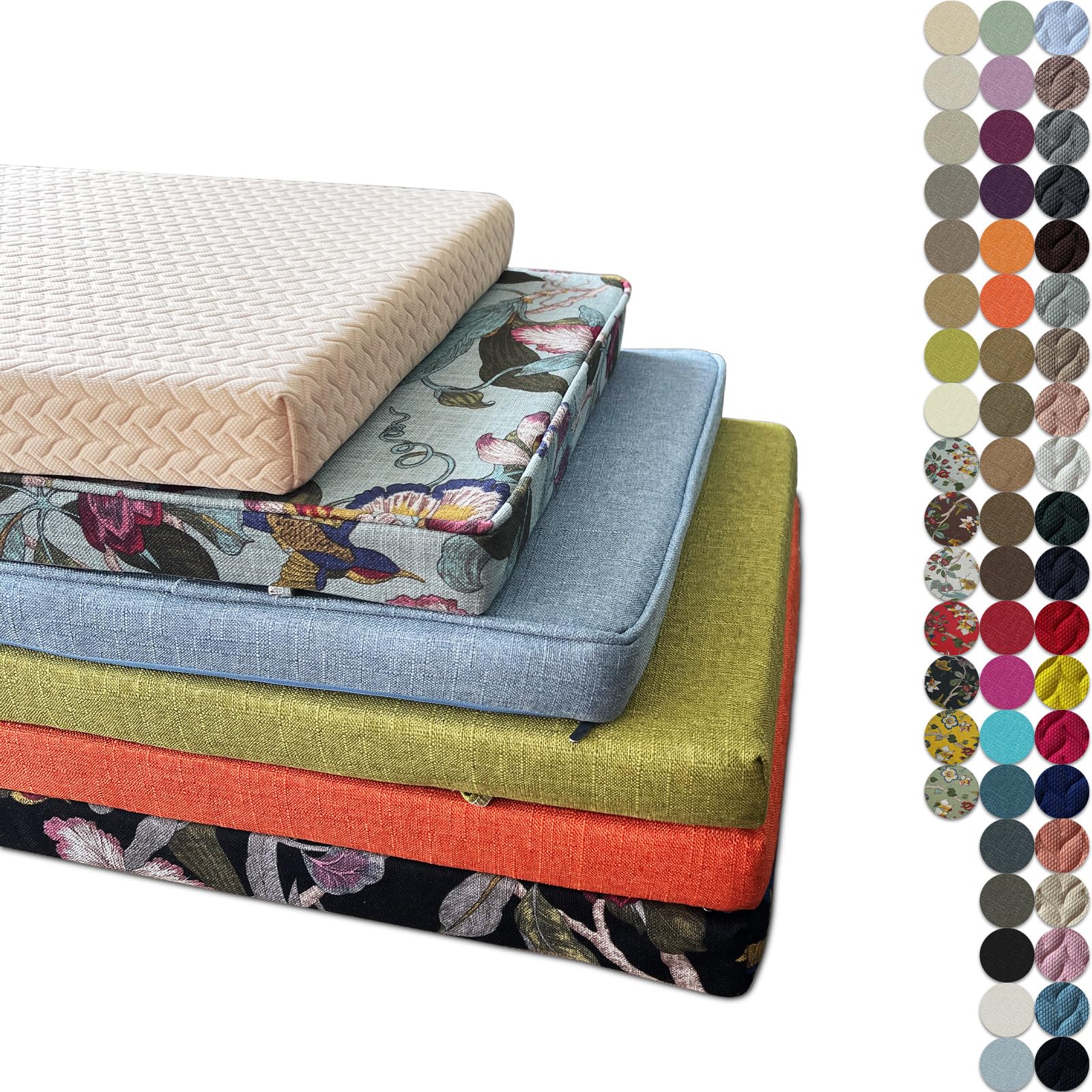 Bench Cushion Custom Size, Seat Cushion for Furniture, Textured Printing Fabrics Porch Swing, Breathable/Comfortable, Chair, Patio Furniture Bench Cushions (1.58"/4cm Thick)-image-15