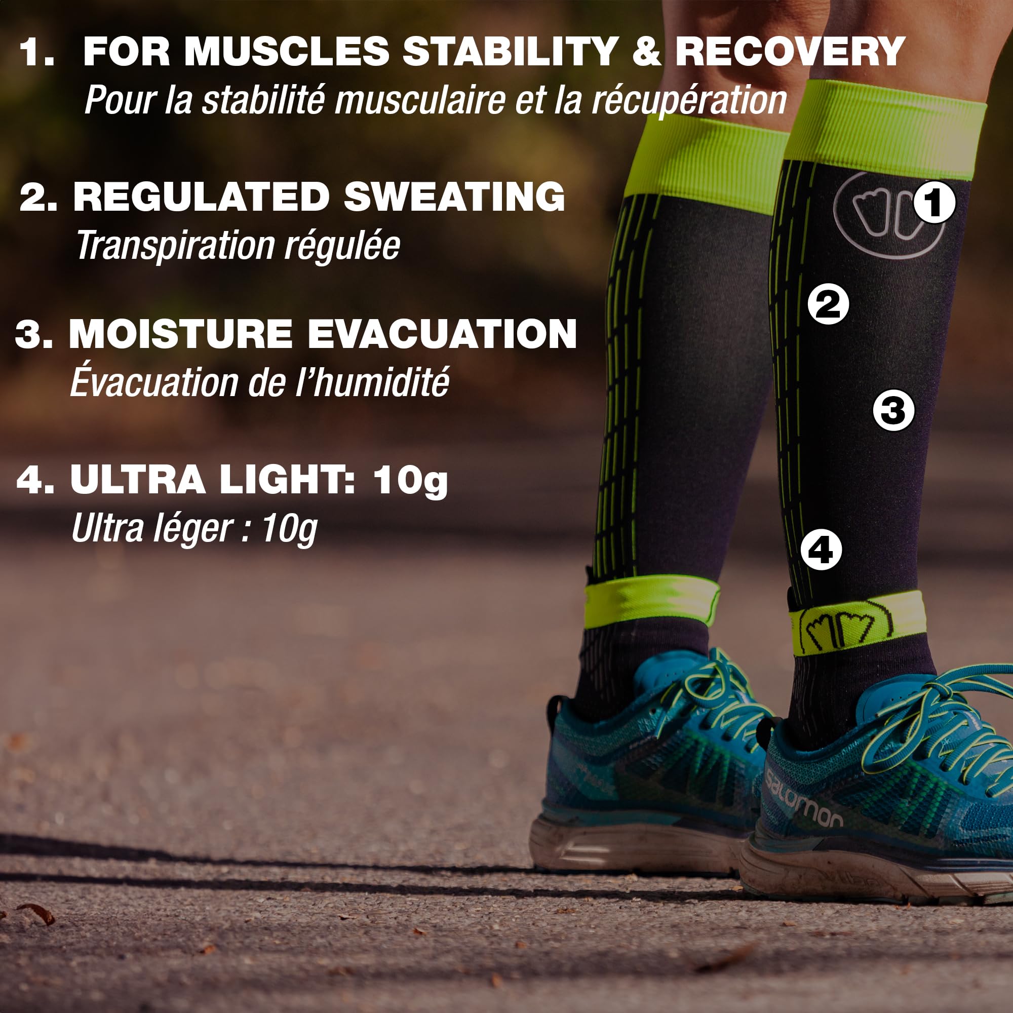 Sidas Run Calf Chaussettes Mixte