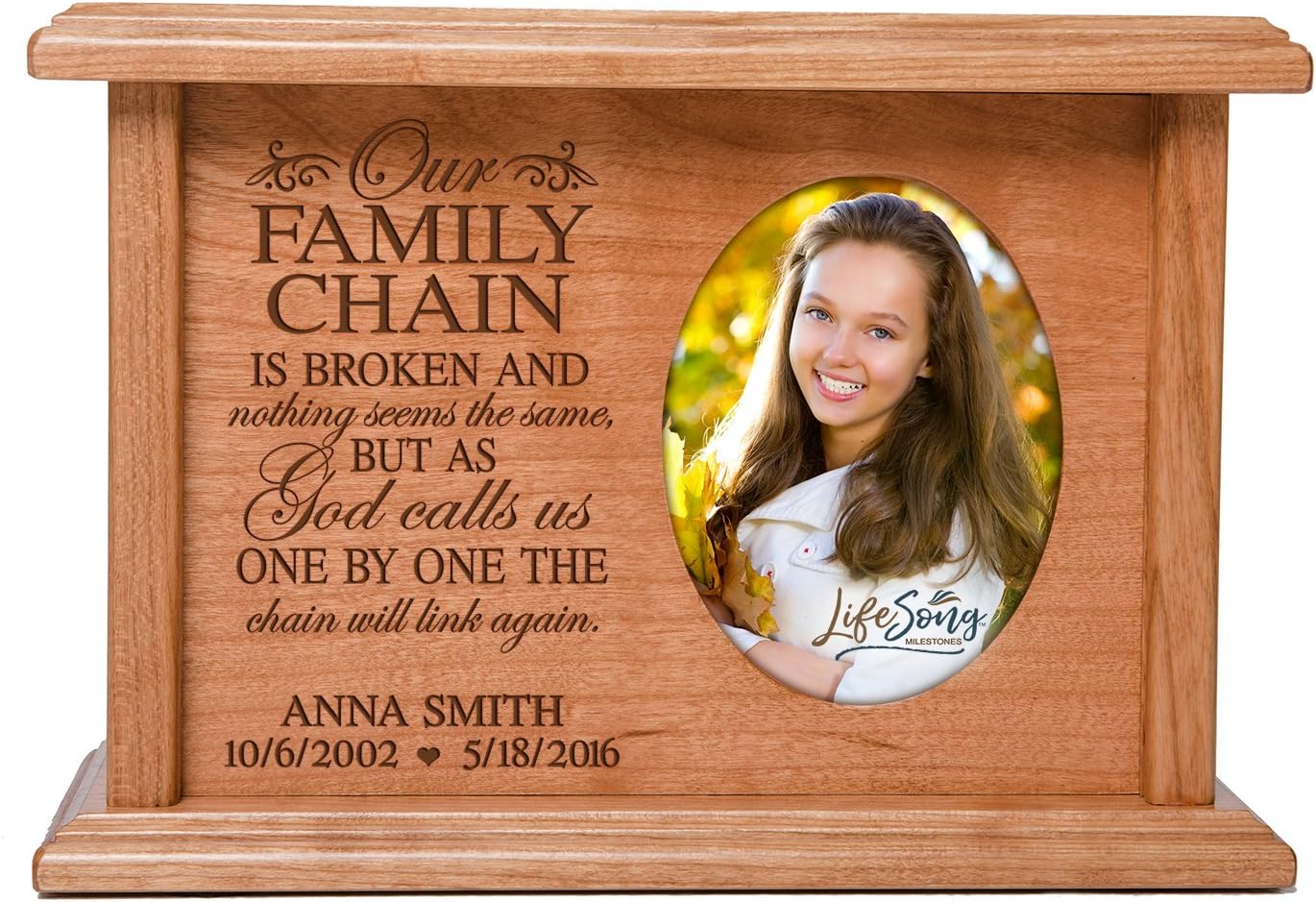 LifeSong Milestones Small Urn for Human Ashes Custom Cremation Memorial Urn for Human Ashes Adult Female Small Keepsake Urns for Human Ashes Funeral Urns for Adult Ashes Wood Box Urns Men Wooden Urns