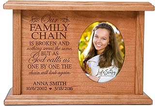 LifeSong Milestones Small Urn for Human Ashes Custom Cremation Memorial Urn for Human Ashes Adult Female Small Keepsake Urns for Human Ashes Funeral Urns for Adult Ashes Wood Box Urns Men Wooden Urns