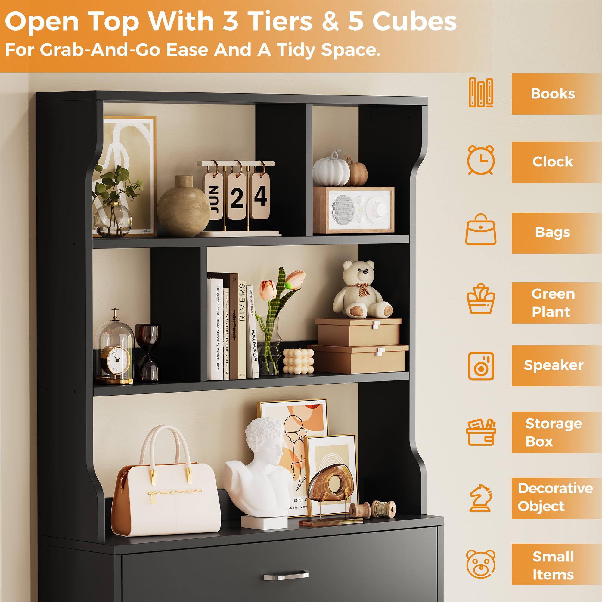 IRONCK Zapatero Alto 165cm con 2 Puertas Abatibles y 3 Estantes Abiertos, Armario Zapatero Estrecho, Mueble Organizador de Entrada para Recibidor, Pasillo y Salón, en Madera, Blanco, 165 x 80 x 24CM