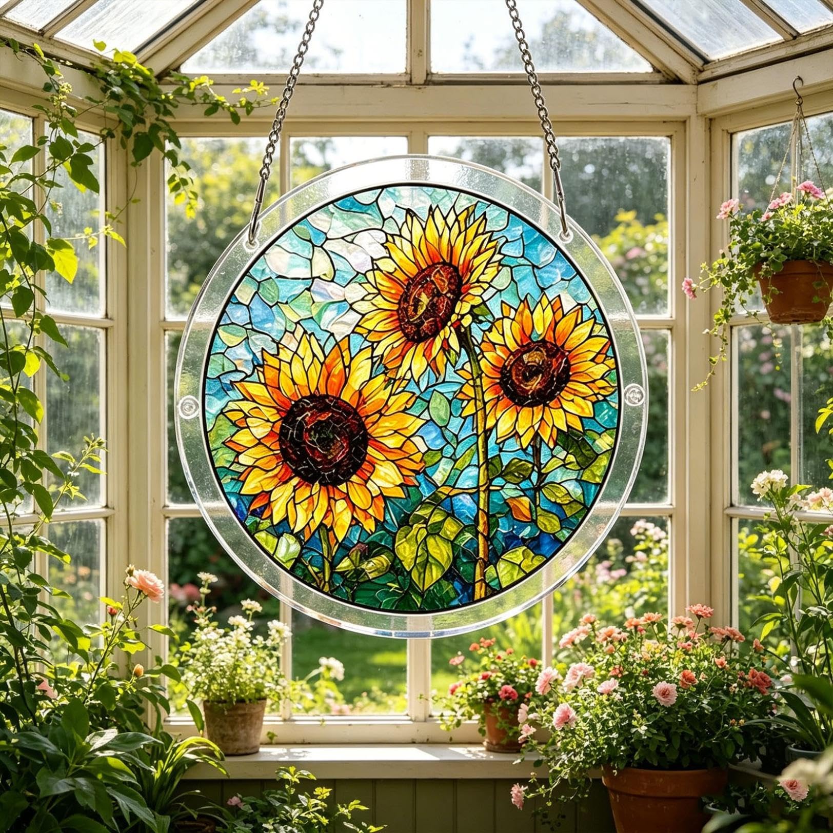 Acrylic Puzzles Suncatcher, Tree of Radiant Glass Puzzle – Jigsaw Puzzle for Doors Garden, Mother's Day Christmas Birthday Gifts for Women Men (G)