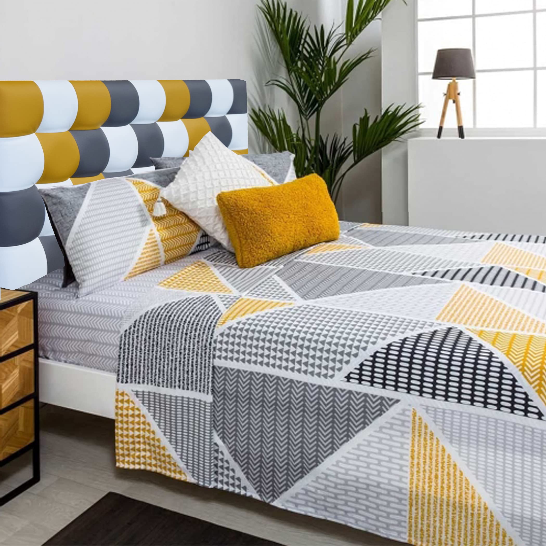 ONEK-DECCO Cabecero Tennessee con Botones, tapizado en Polipiel de Dormitorio Medidas cabecero de Cama niño, Juvenil y Matrimonio Cabezal Blanco, Acolchado (200 x 70, Gris)