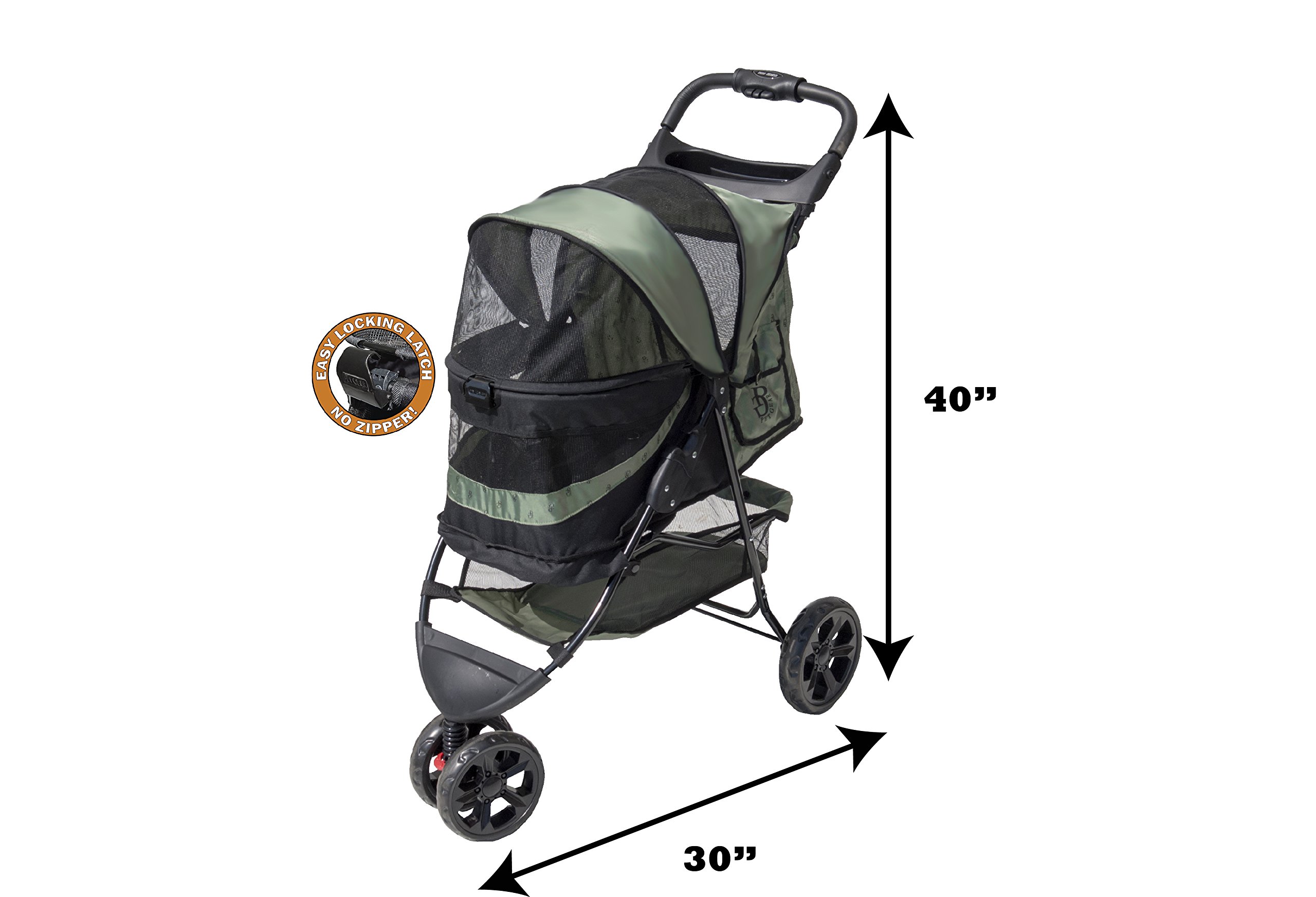 Pet Gear NoZip Special Edition 3 Wheel Pet Stroller for Cats/Dogs