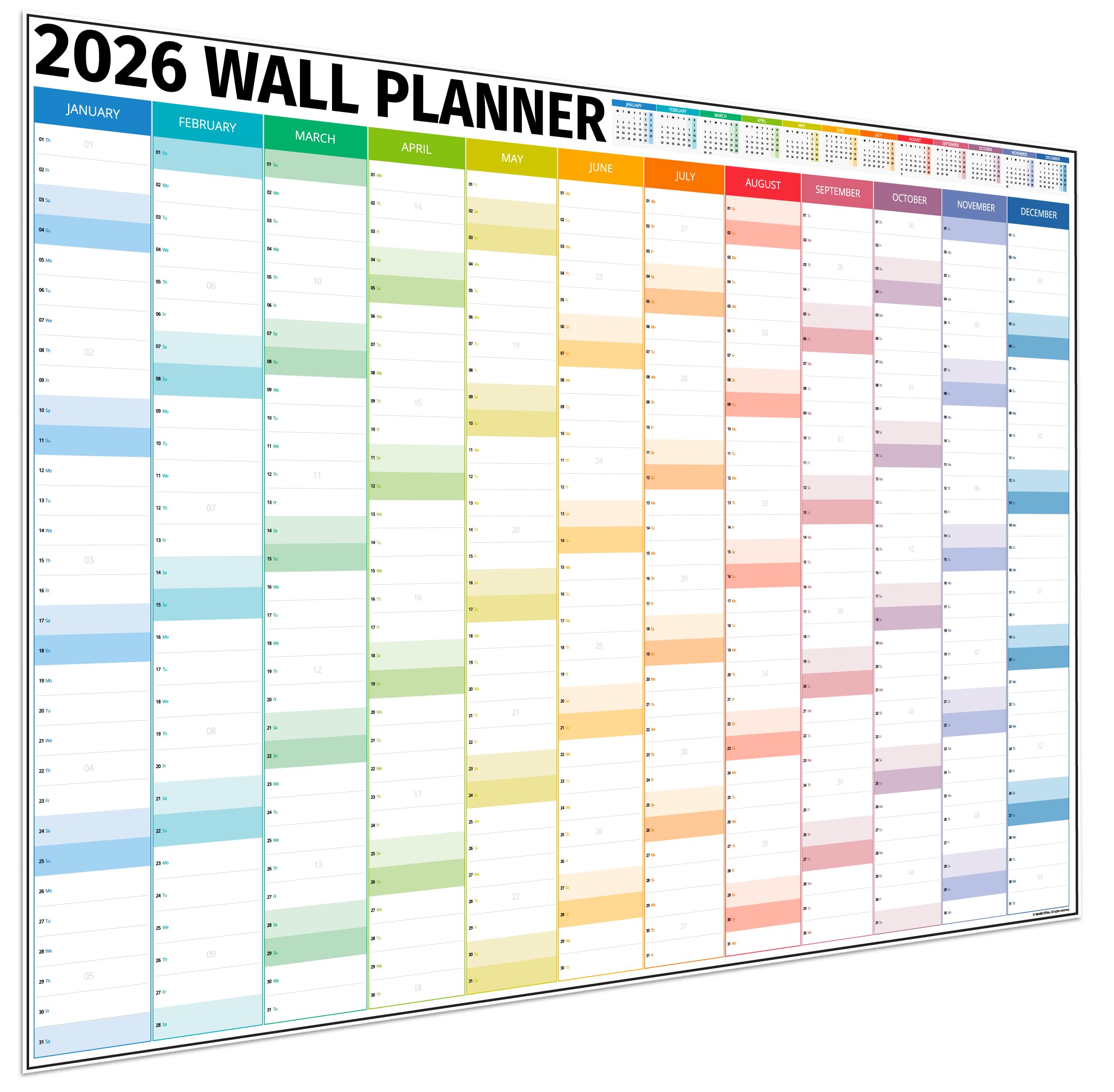 Wall Planner 2023 – Extra Large 100 x 70cm Full Year Planner Wall Calendar – 23 School Planner For Teacher, Office, University Essentials – Folded Columns Edition (HMB0015-005)