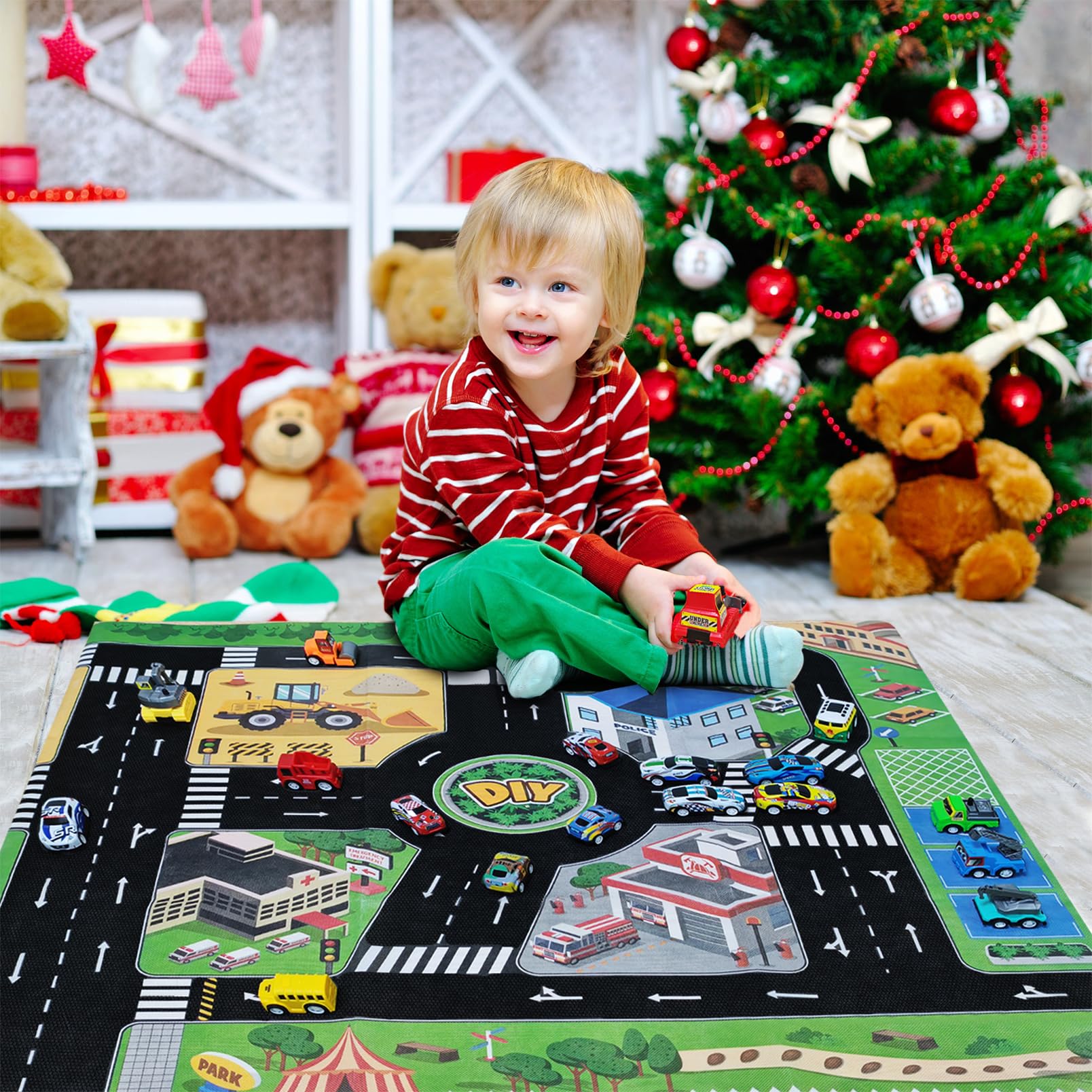 Calendario dell'Avvento di Natale da 24 pezzi Calendario per il conto alla rovescia Giocattolo 24 pezzi Auto giocattolo per bambini Auto giocattolo Regalo di Natale Calendario di Capodanno  15