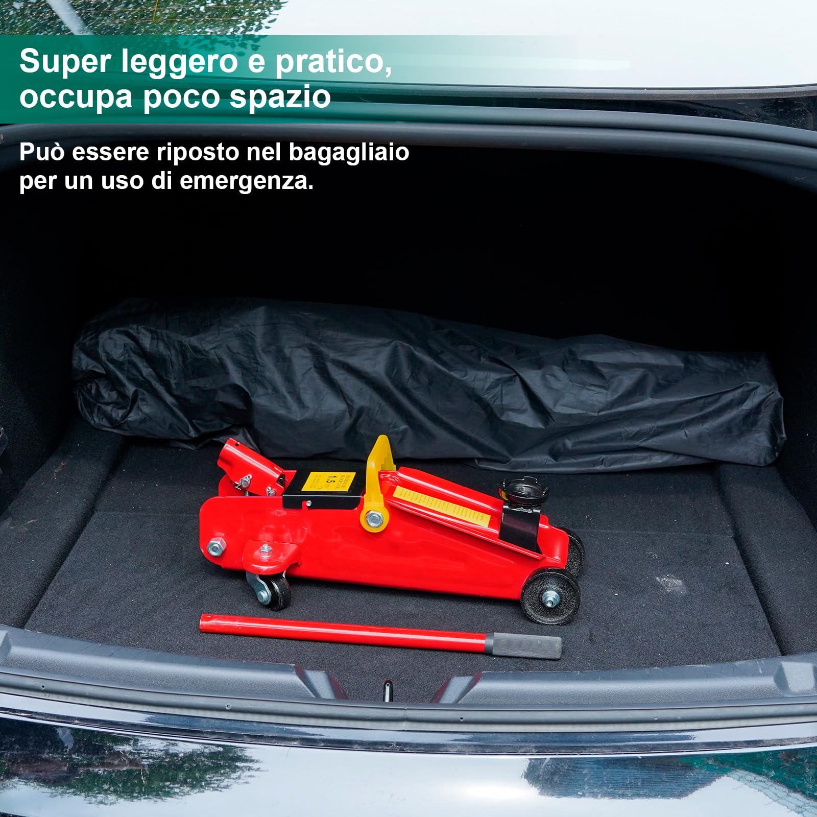 HYCHIKA Cric da corsa in acciaio, con pompa di sollevamento rapido a pistone idraulico, capacità di 1.5 tonnellate