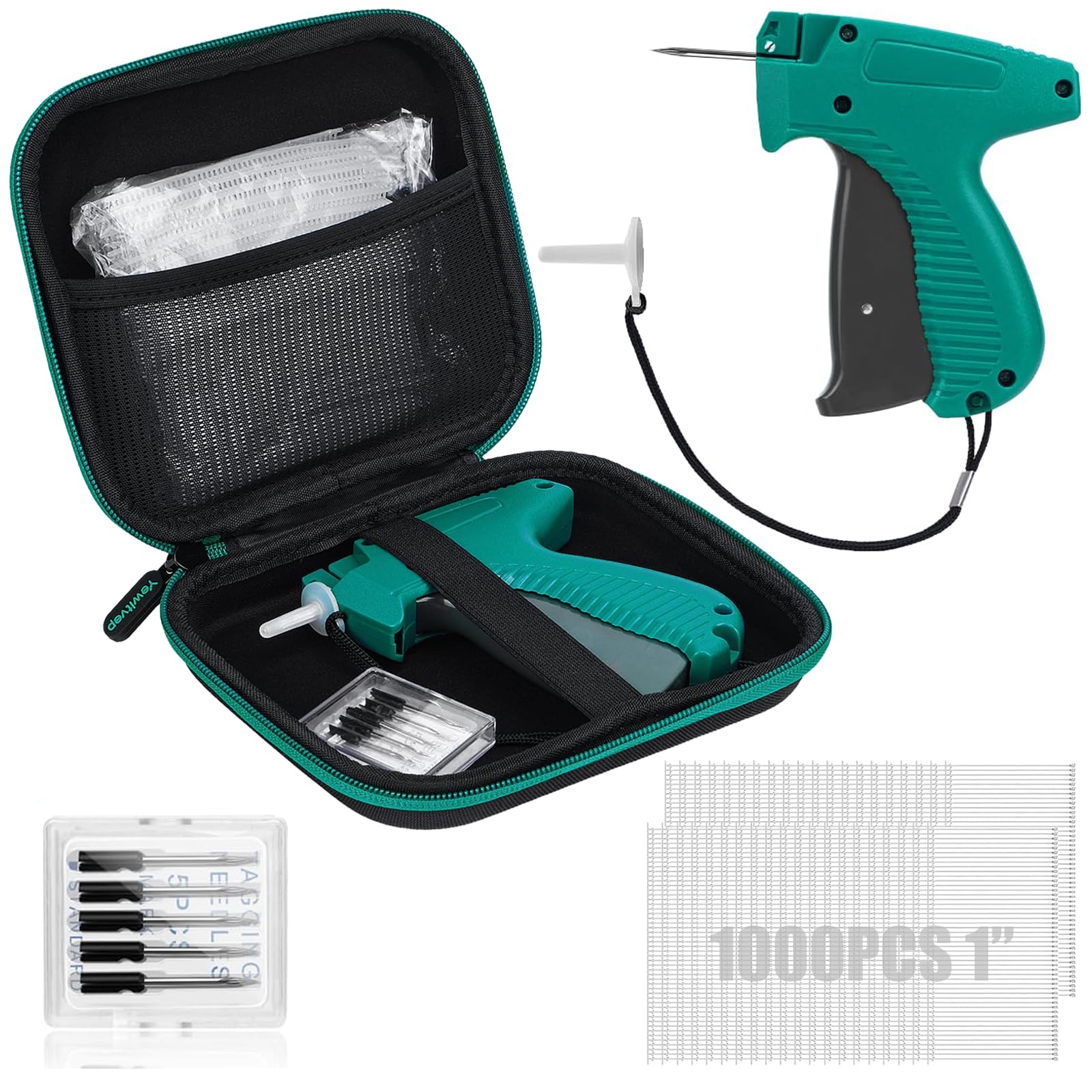 Tagging Gun for Clothing with Hard Case, Standard Retail Price Tag Attacher Gun Kit for Clothes Labeler with 6 Needles, 1000pcs 1" Barbs Fasteners for