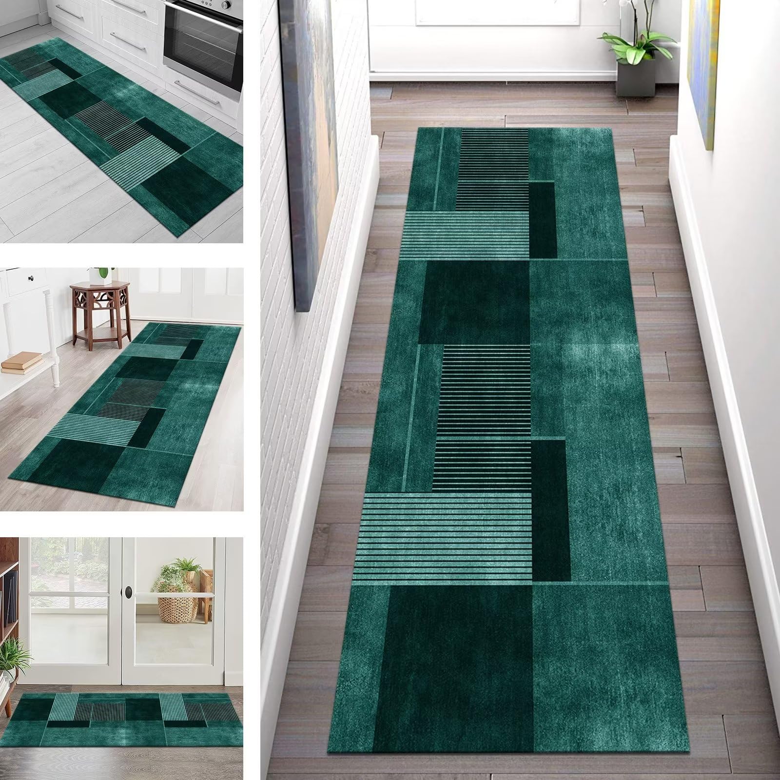 Tapis de sol pour bureau bleu abstrait 3D lavable 40x60 cm