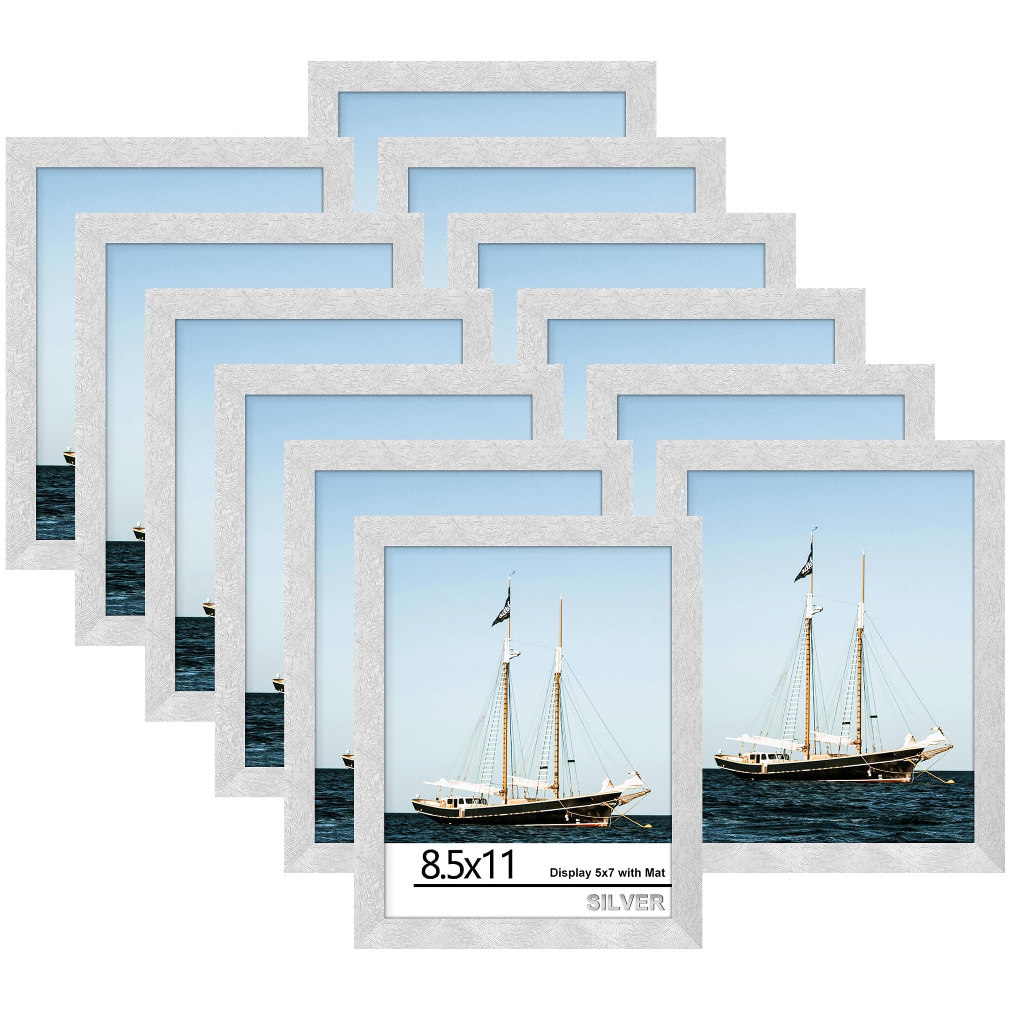 Cadres photo 21,6x27,9 cm argentés lot de 12 cadre mural table