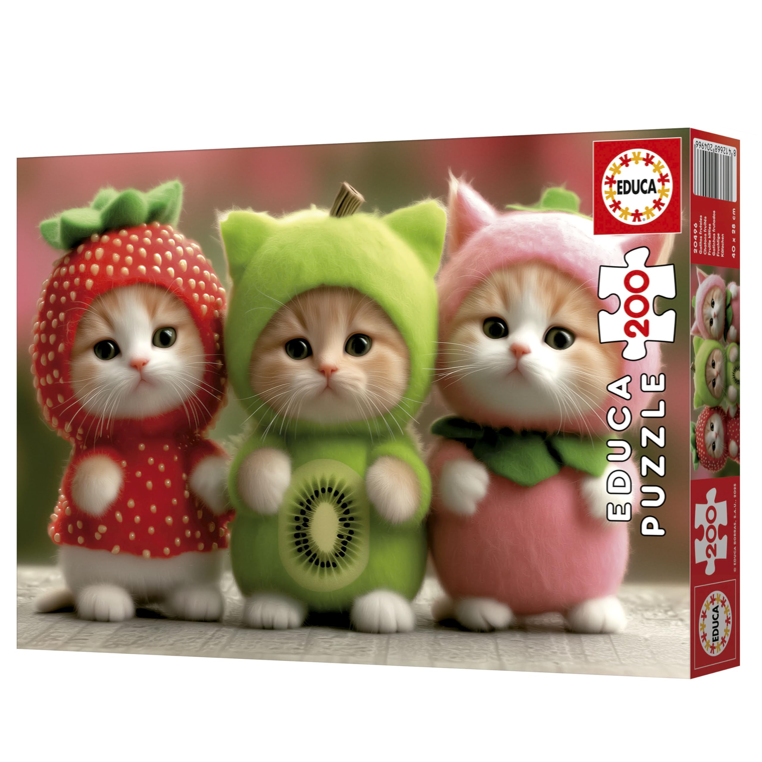 Educa - Puzzle Infantil de 200 Piezas | Gatitos Frutales | Medidas: 40 x 28 cm | Recomendado a Partir de 6 7 8 años (20496) - 3