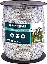 TRESSELEC - Cordon diamètre 2,2mm - Clôture électrique pour animaux (vache, chèvre, mouton, cheval) - Bobine de 200m - 6 fils inox diamètre 0,20mm