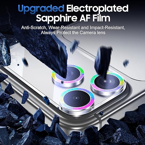 Miniatura 456 de UniqueMe [Paquete de 3 protectores de lente de cámara compatibles con iPhone 14 Pro Max/iPhone 14 Pro, vidrio templado, [compatible con fundas]