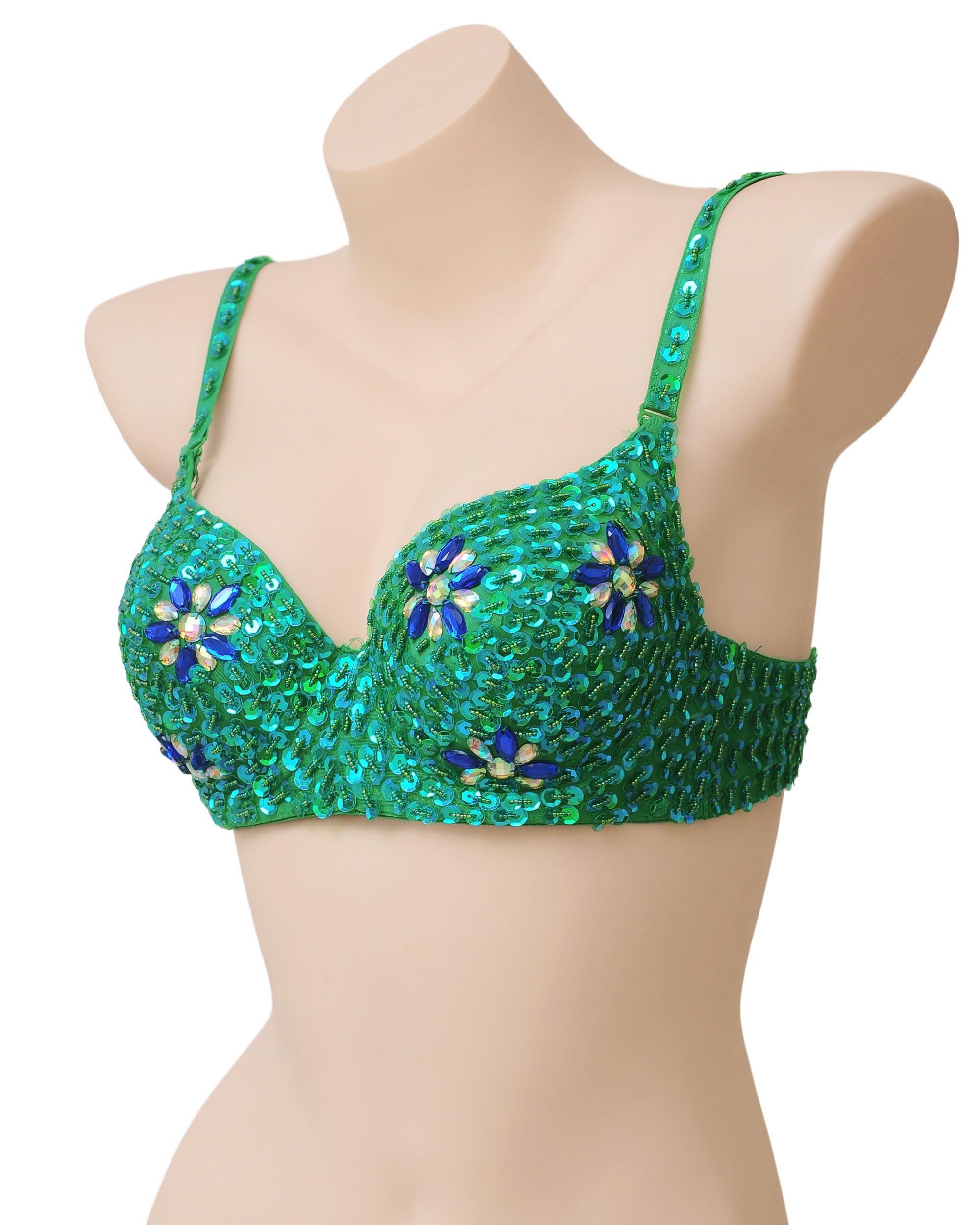 ROYAL SMEELA Reggiseno di Danza del Ventre Paillette Donna Top Danza Orientale con Strass Adulto