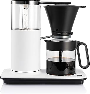 Wilfa CLASSIC PLUS Machine à café à filtre - machine à café en acier, avec une capacité de 1 litre et un dispositif anti-goutte manuel, blanc mat