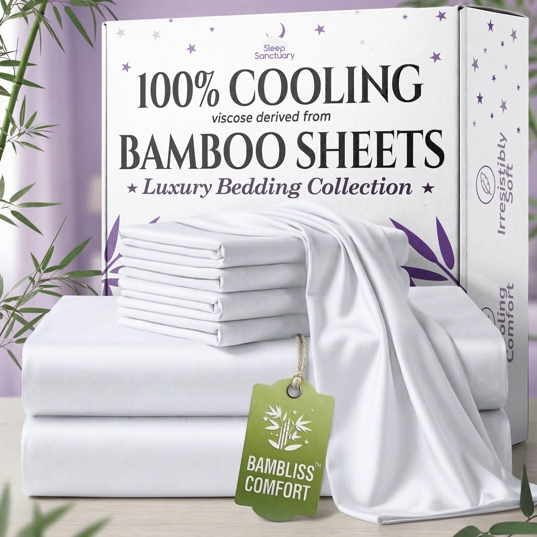 Sleep Sanctuary BamBliss 100% Viscose Derived from Bamboo Sheets King Size