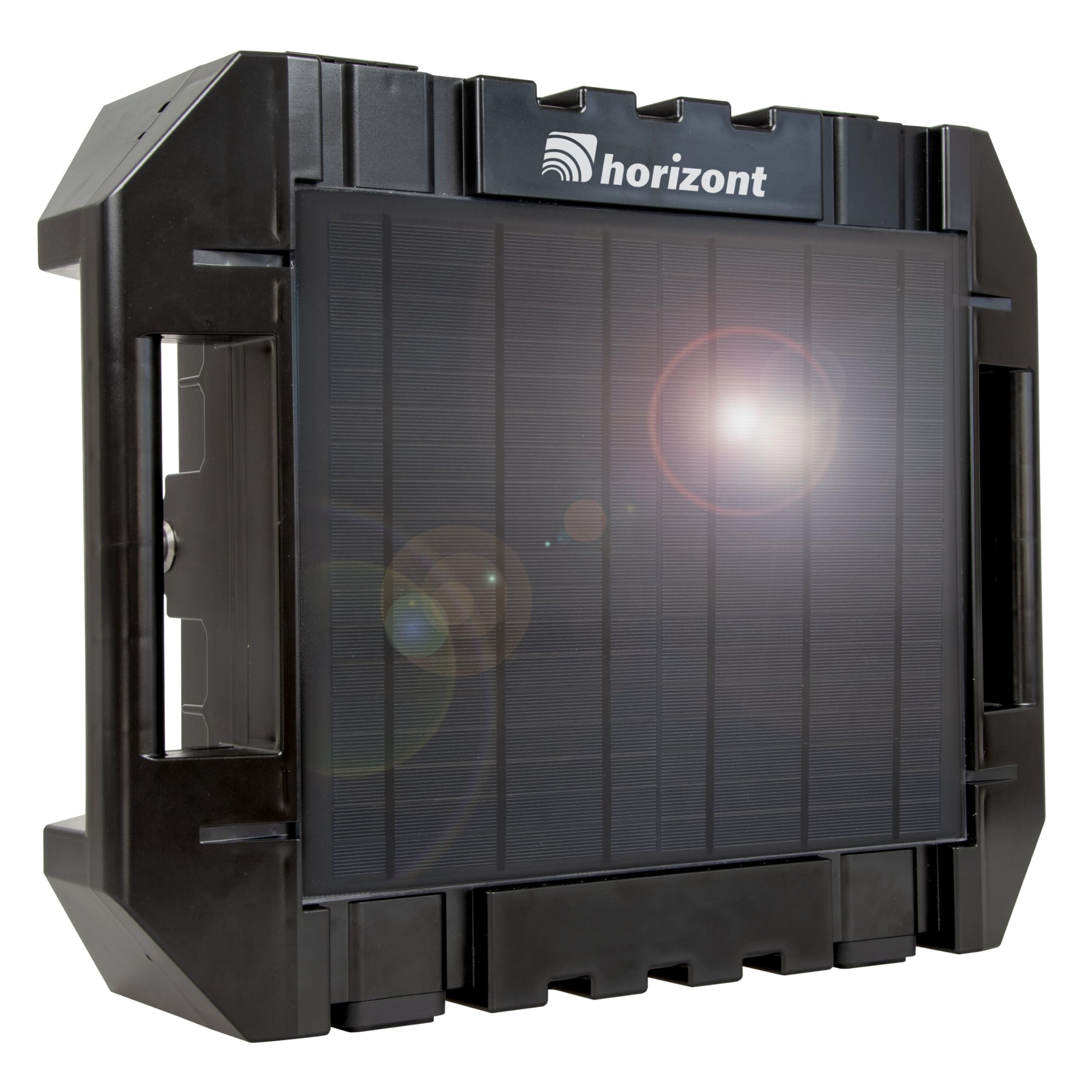horizont Solar Weidezaungerät 12 V ranger ® AS1800SC - mit integriertem 15 W Solarpanel und 12 Ah Akku - für Zaunlängen bis zu 14 km oder 8 Elektronetze á 50 m, 11.800 V maximale Spannung