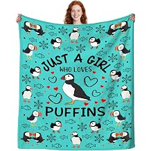 Puffin Blanket Gifts for Women Girls Kids,Puffins Stuff Bird Throw Blankets,Puffins Themed Gift for Puffin Lovers Adult 50"X40"