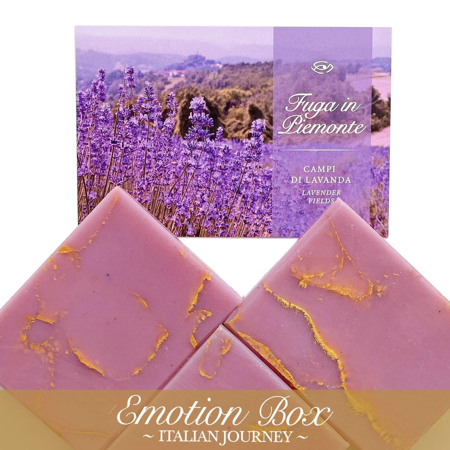 Senso Naturale Emotion Box Bath Gift Set - 2 Handcrafted Vegan Soap Bars, Violet - Lavender, 2 Soap (Pack of 1) - Image 2