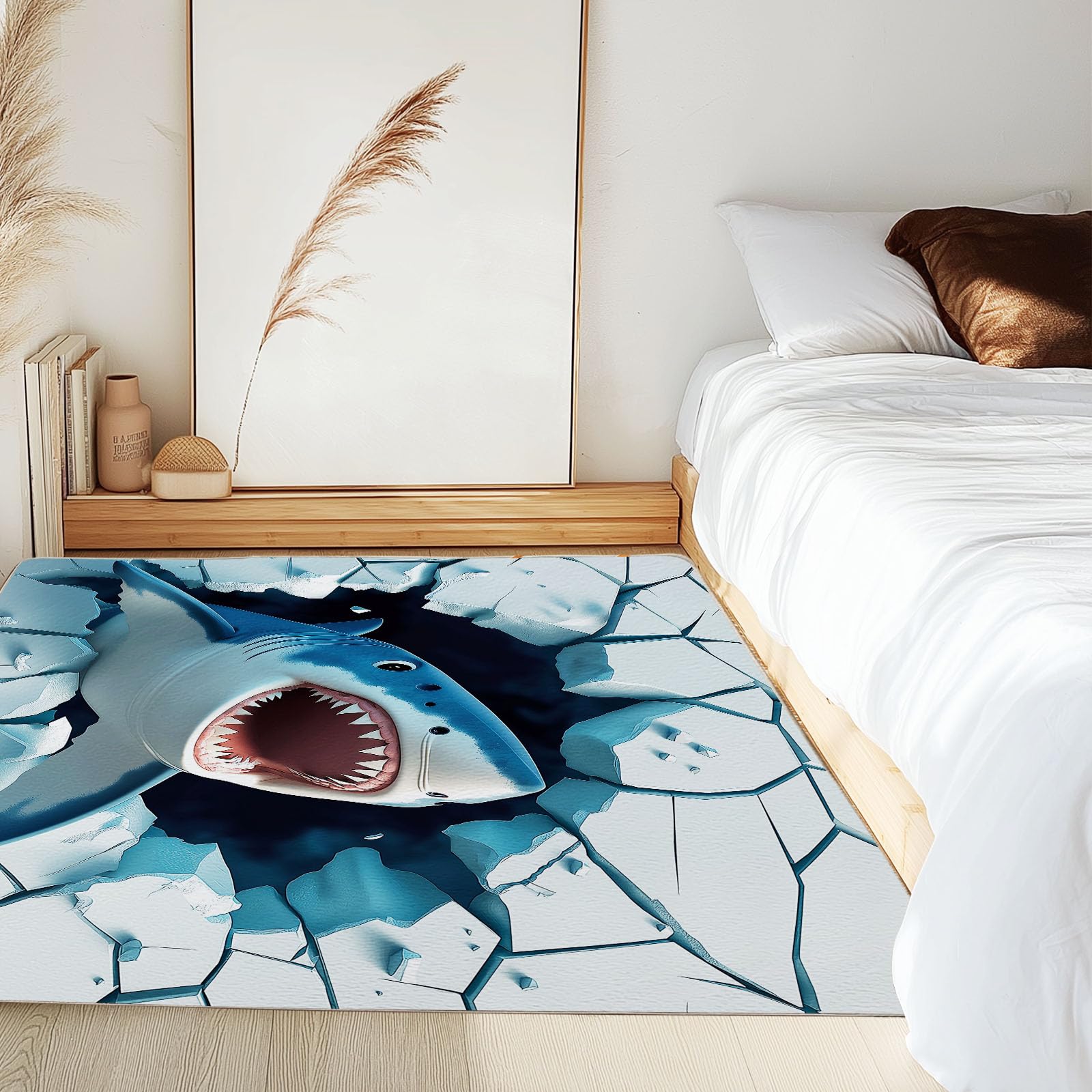 Amazon.com: Xuxangti 3D Shark Optical Illusion Rug for Living Room