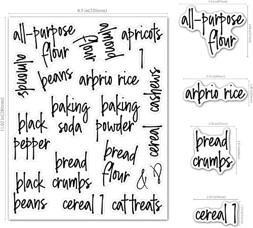 Miniatura 4 de Yangkeai 171 Kitchen Pantry Labels Set for Organized Storage Plastic and Glass Jar Food Containers Clear Printed Water Resistant Labels with Extra