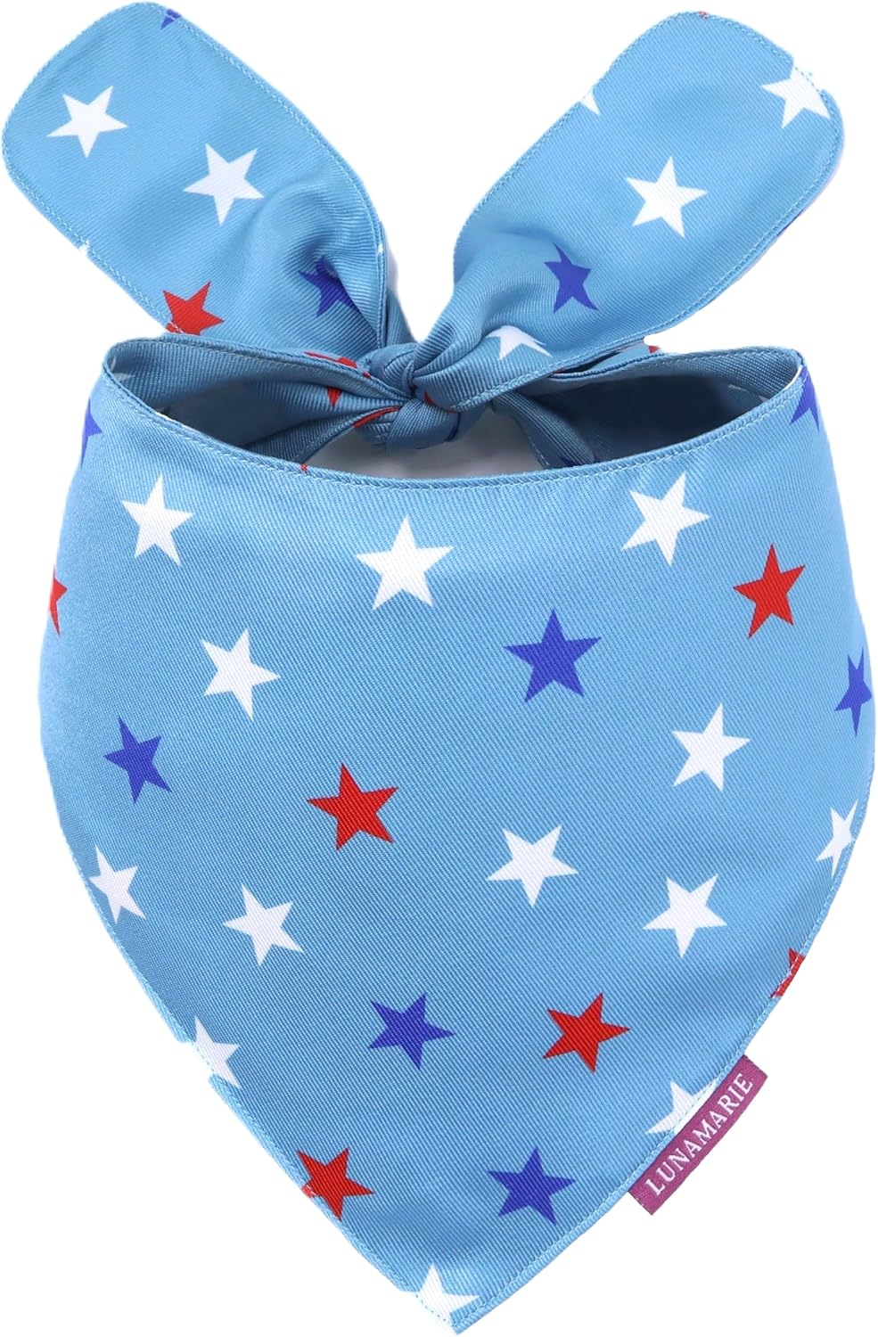 LunaMarie – Luxury Pet Birthday Bandanas -Premium & Silky Poly Fabric | 100% Handmade | Custom Shape Dual Layered (Liberty, Medium)