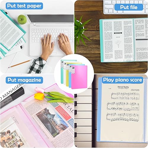 Miniatura 5 de Smarpau Carpeta de libro de exhibición con fundas de plástico, paquete de 5 libros de presentación de 30 carpetas de arte de bolsillo de 8.5 x 11