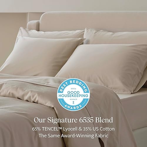 Miniatura 2 de Double Stitch by Bedsure Juego de funda de edredón de algodón Tencel, Ganador del premio Good Housekeeping Award, funda de edredón de lujo tamaño