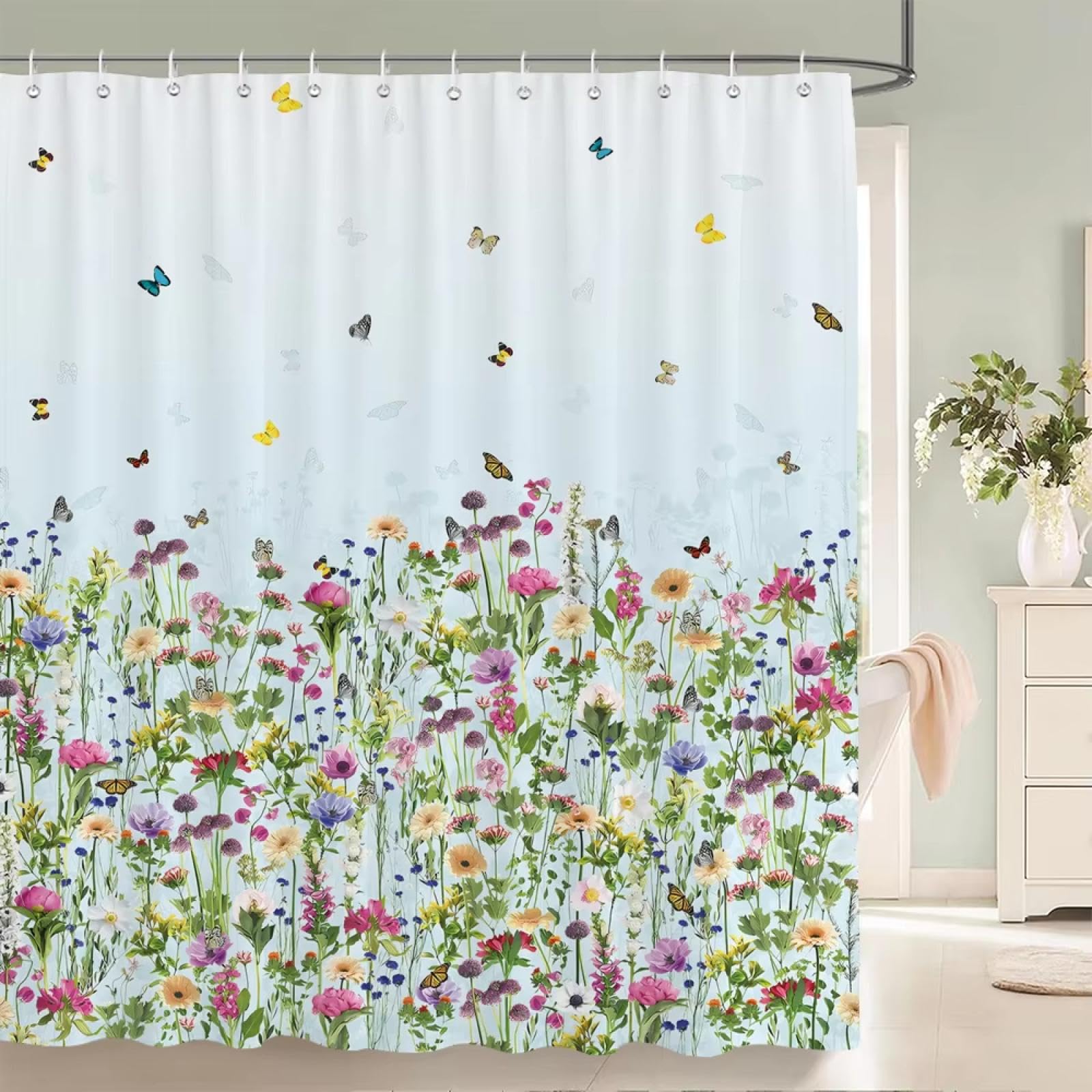 Rideau de douche plantes pour transformer votre salle de bain