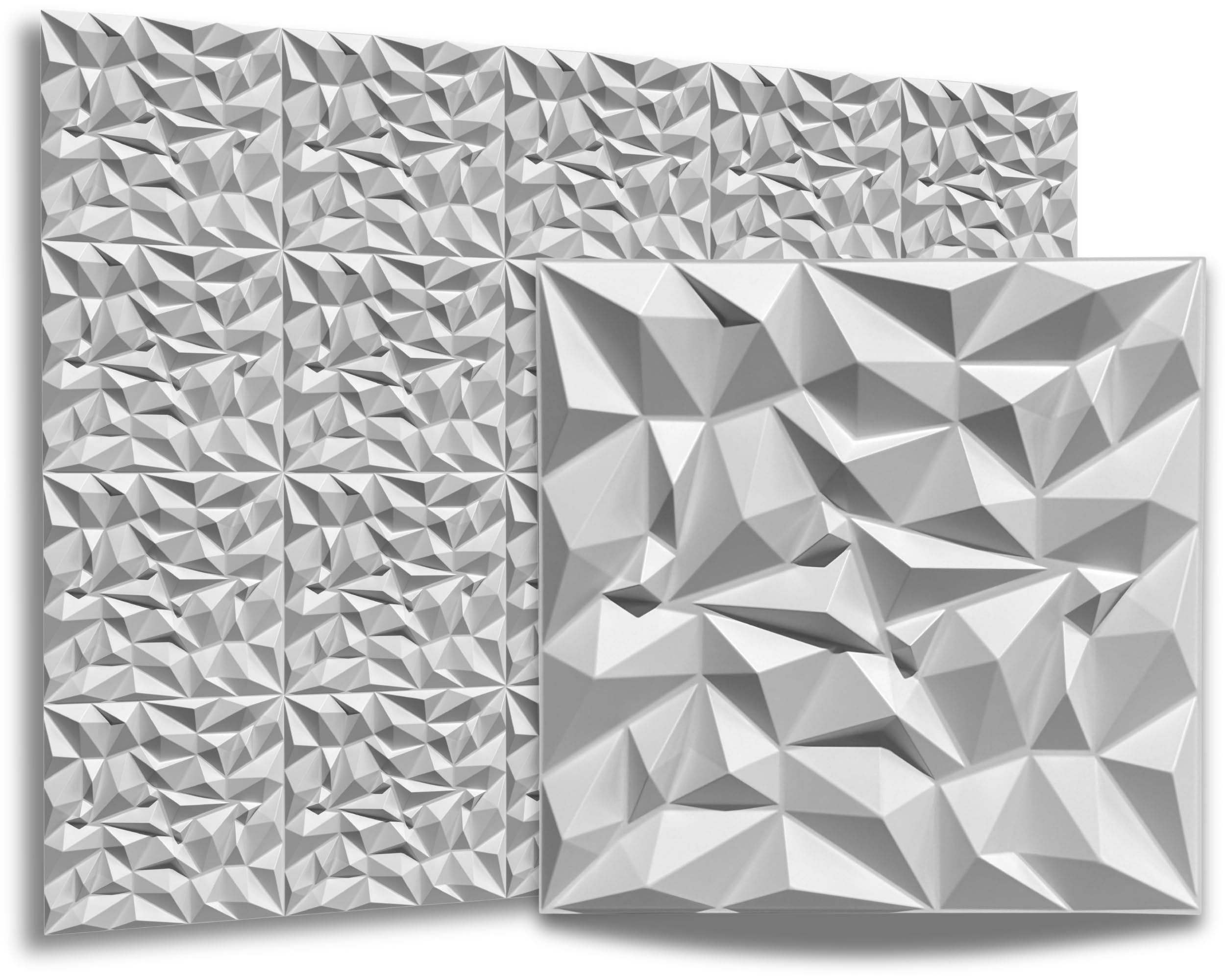 Paneles 3D plástico PVC 5m²-20PCS Paneles de pared Sala de juego Techo de pared Óptica 3D Diamante 3D PVC — view 36