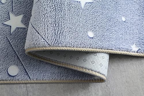 Miniatura 4 de Alfombra luminosa que brilla en la oscuridad para dormitorio, sala de estar, única, suave, lavable, moderna, alfombra de interior para dormitorio de