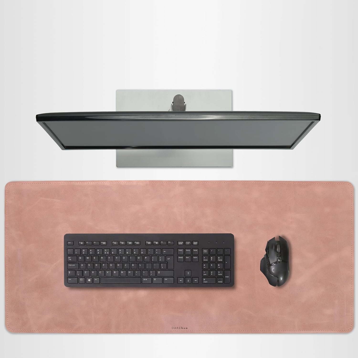 Full-Grain Leather Desk Pad – Rose Pink (XL) - Premium Desk Mat with Non-Slip Backing, Thick 3mm, Office Desk Protector for Work & Gaming (Extra Large 35.4 x 15.7 inch) - DAREhue