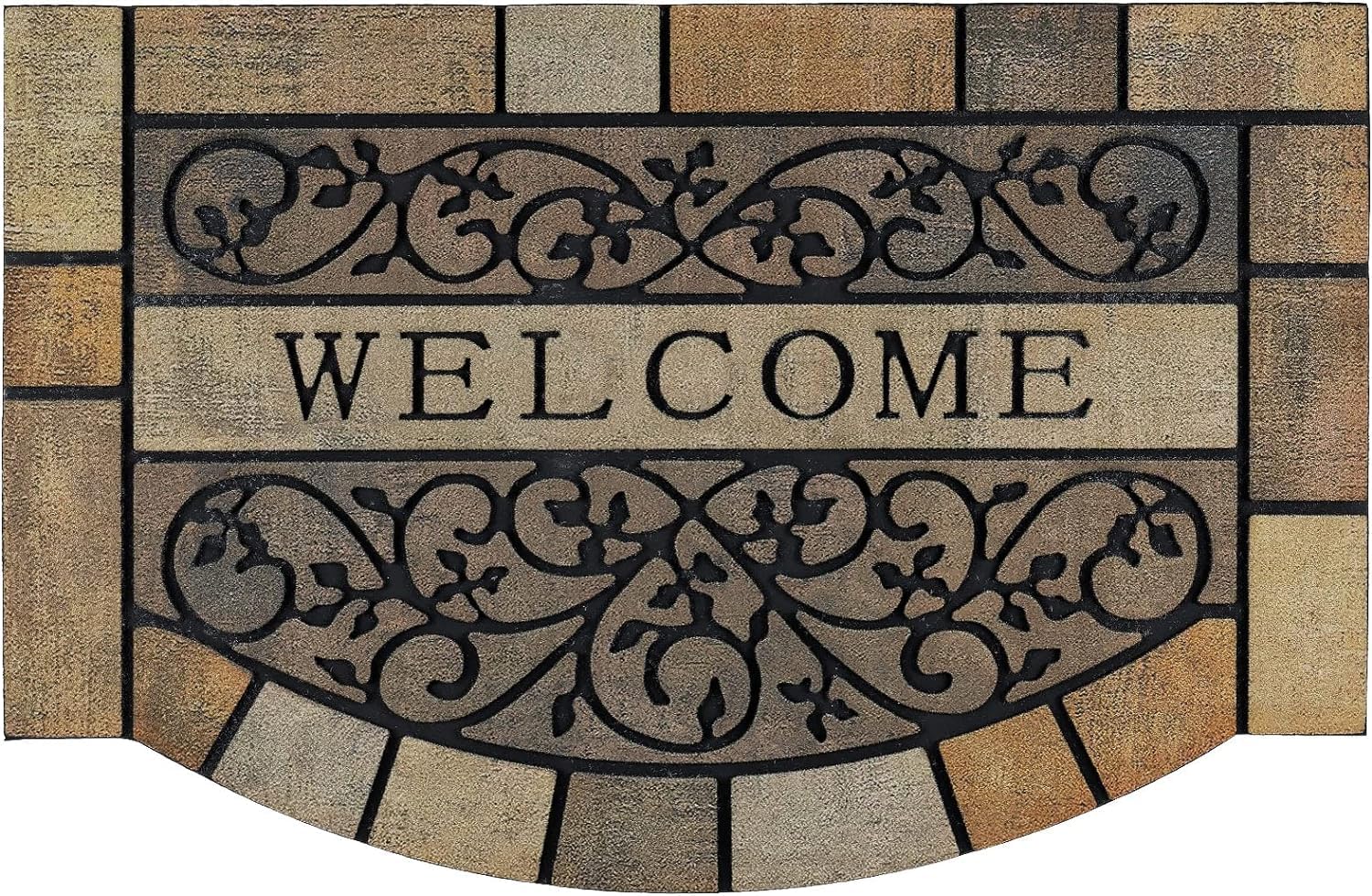 CHICHIC Door Mat Welcome Mat 17x 29 Inch Front Door Mat Outdoors for Home Entrance Outdoors Mat for Outside Entry Way Doormat Entry Rugs, Heavy Duty Non Slip Rubber Back Low Profile,Vine