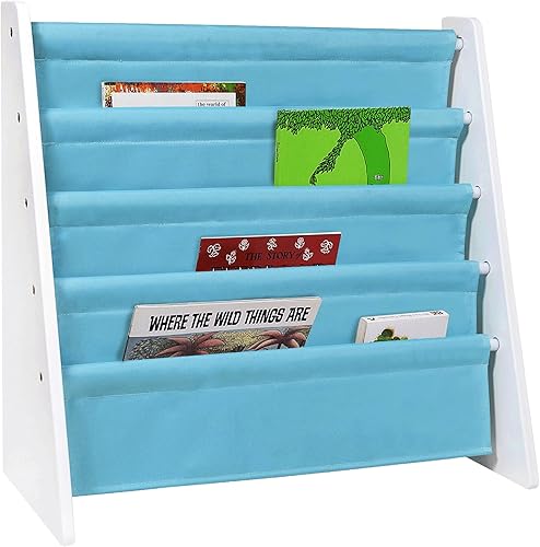 Wildkin Estantería de lona para niños y niñas, diseño de madera con cuatro estantes de tela, mantiene los dormitorios, salas de juegos y aulas
