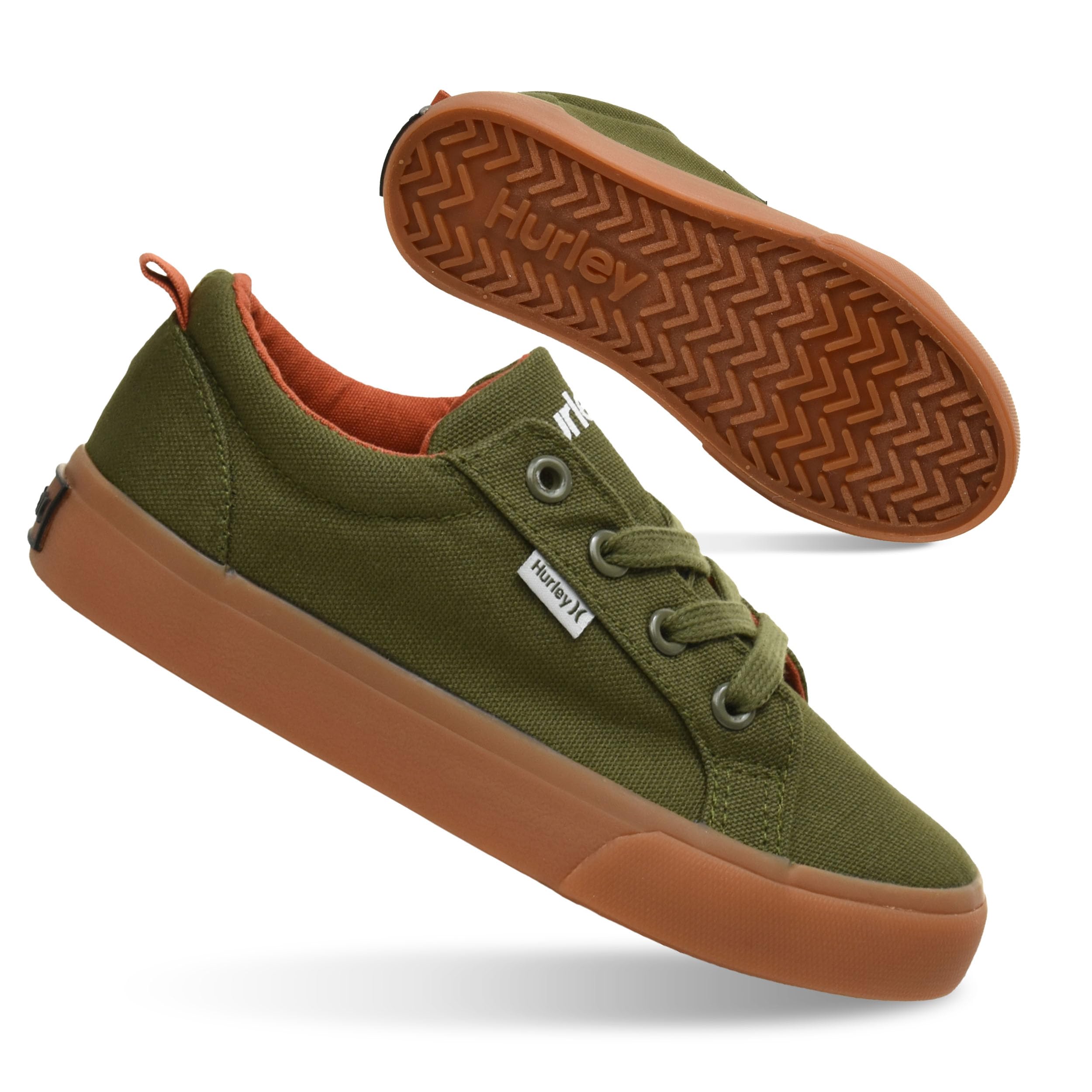 Hurley Finn Kids Lace Up Canvas Sneakers – Low Cut Skateboarding Shoes for Kids, Sports Shoes for Boys and Girls