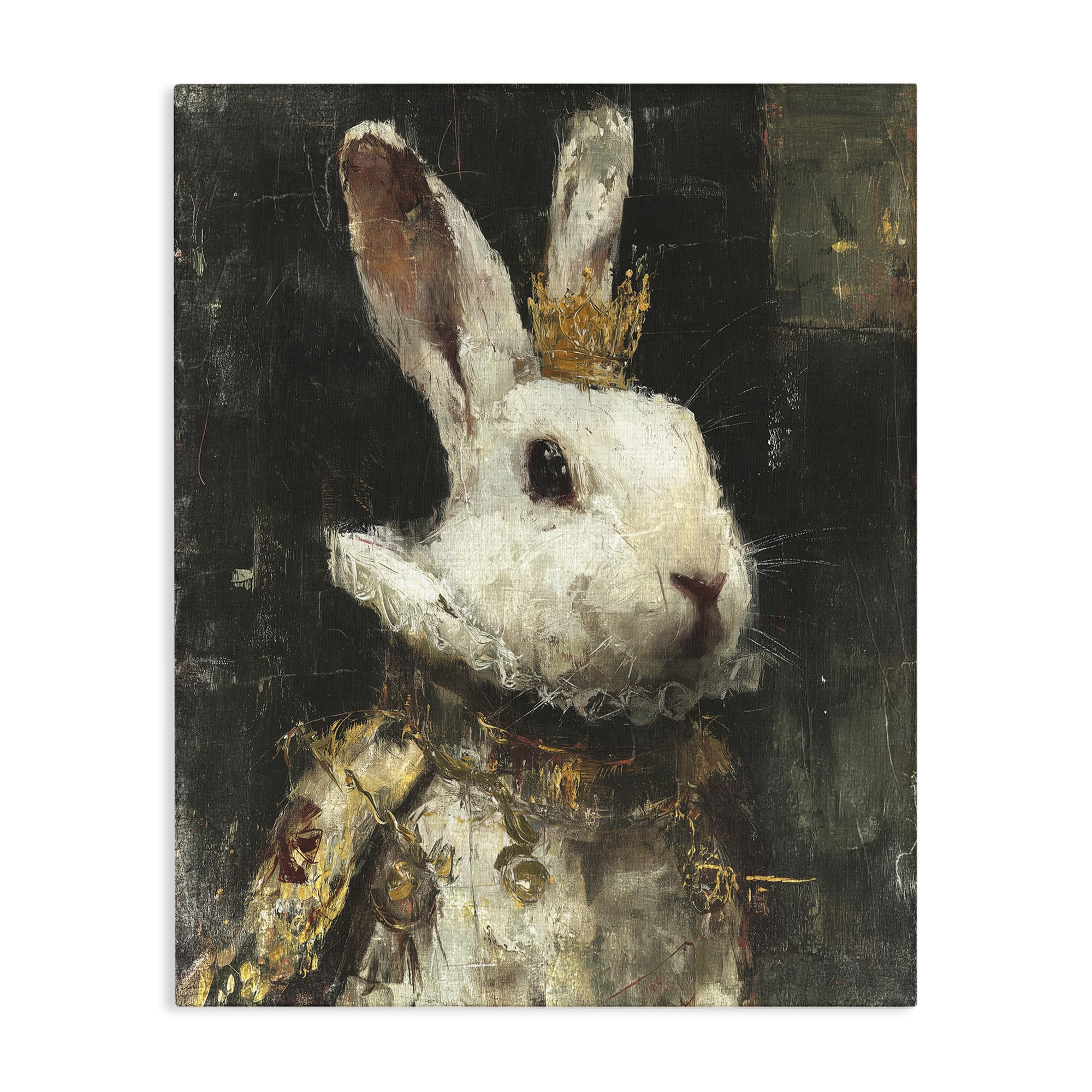 Stupell Industries 'Regal Hare Portrait', Canvas Art, 24 x 30 Inches, Easy to Hang and Sturdy, Made in USA, by Svetlana Aleynikova