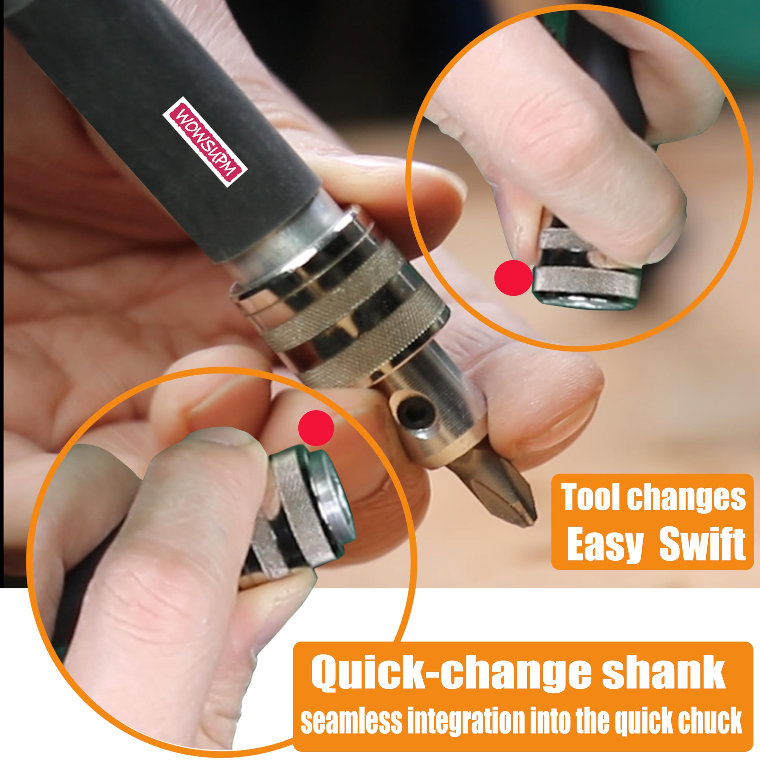 WOWSUPM 19 Pcs Quick Change Countersink Drill Bit Set Flip-over Driver Set including Screwdriver Bits for Wood - Image 3