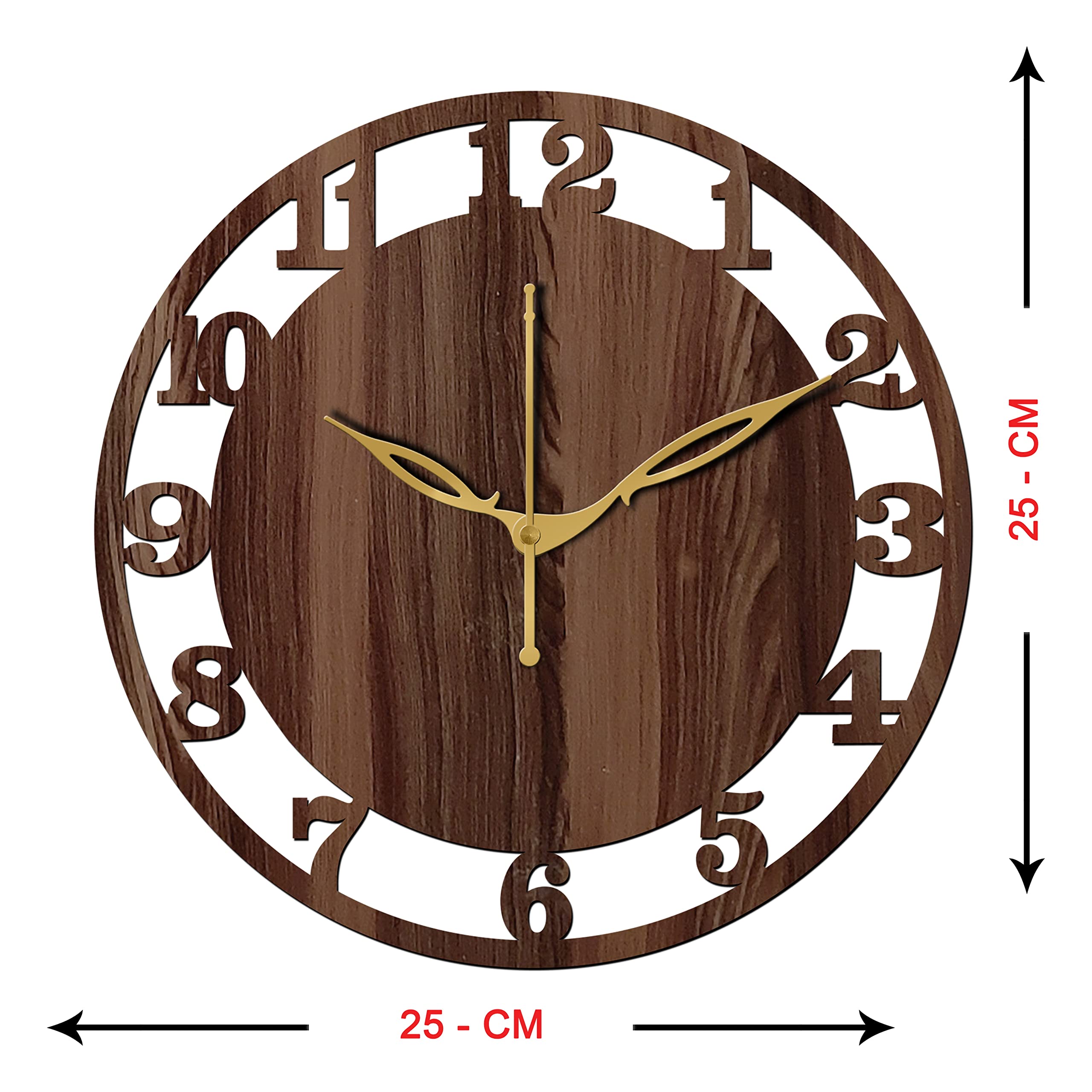 Freny Exim 10" Inch Wooden Analog Wall Clock (Wenge, Small Size, 25Cm X 25Cm)-028 2