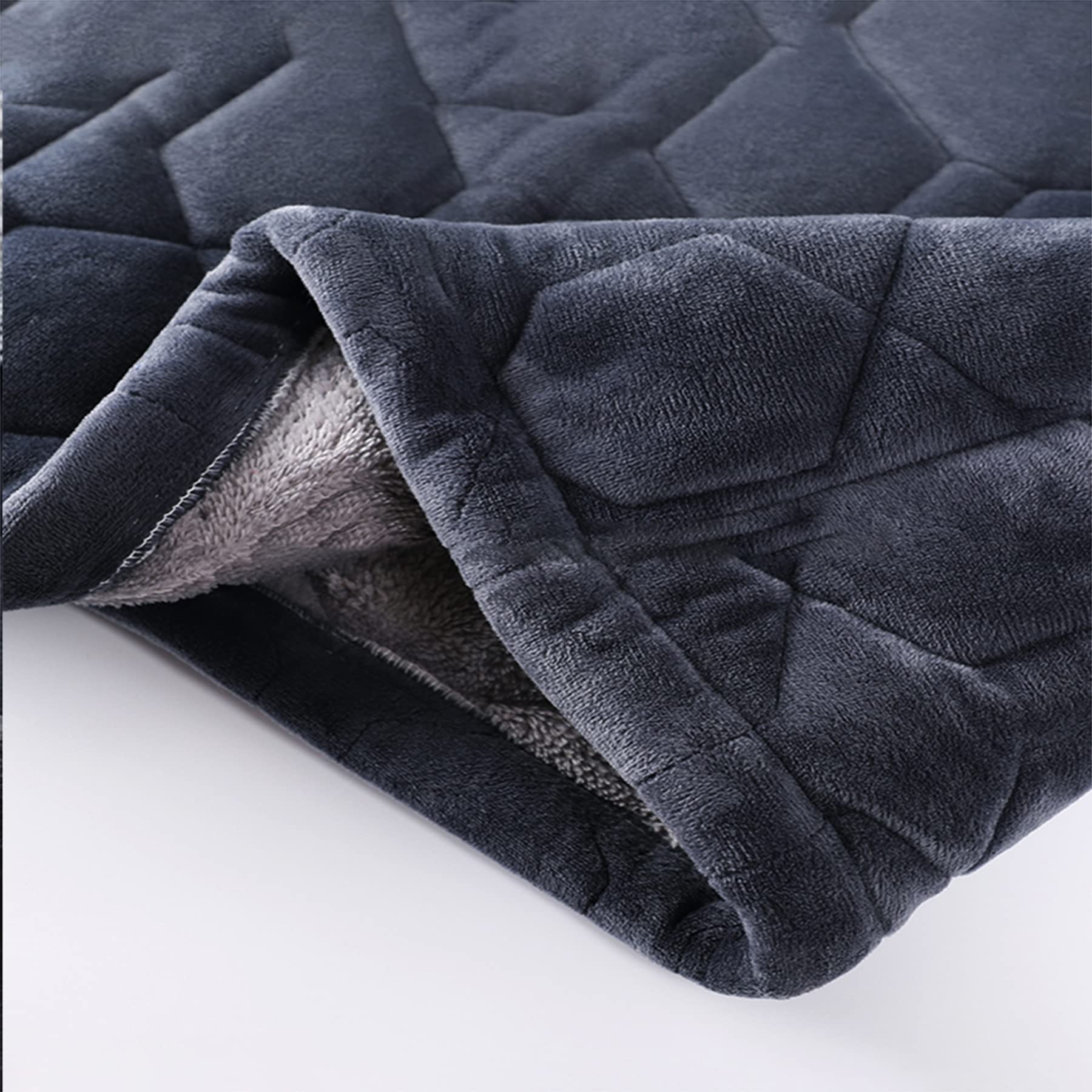 Bademantel für Herren, Herren-Nachthemd/Bademantel aus Fleece mit Schalkragen, gesteppt, Taschen, Mehrfarbig, Größen L-XXL