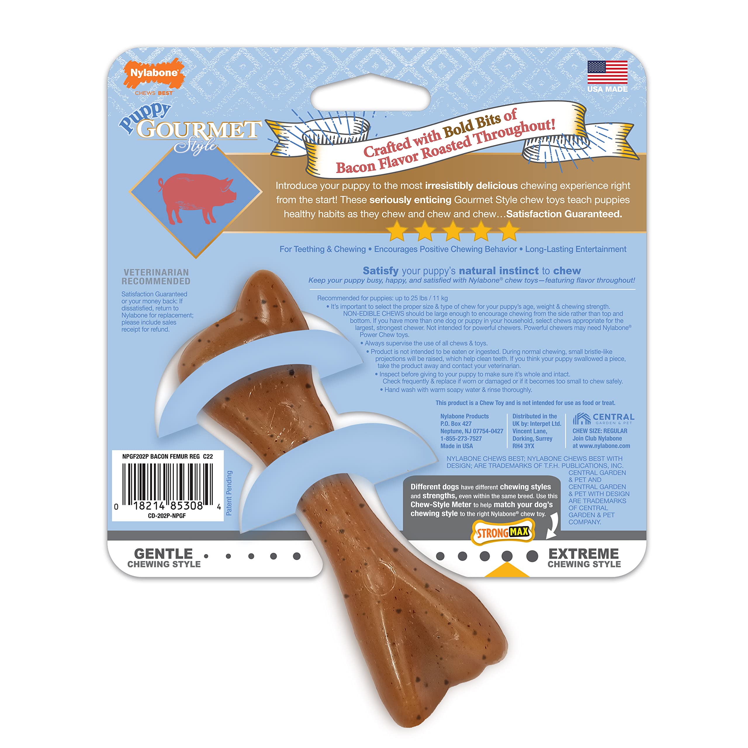 Nylabone Puppy Gourmet Style Kauspielzeug Speck klein/normal (1 Stück)